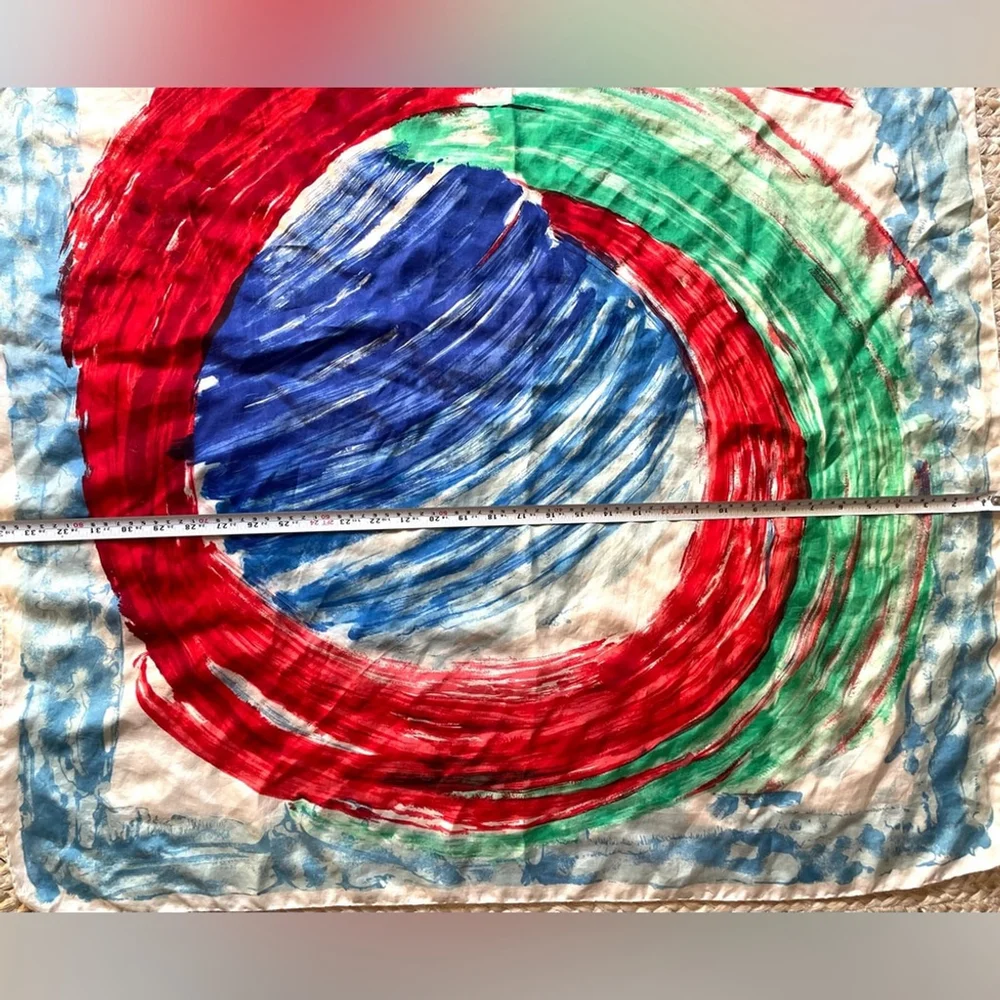 Abstract Multicolor Scarf Silk Scarf Vintage paint art